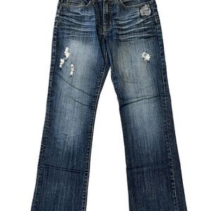 Kenneth Cole Dark Wash Faded Distressed Men’s Denim Jeans Size W 28” x L 30”